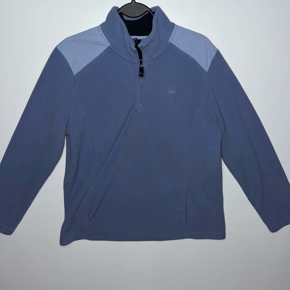 Brooks Brothers Women's XL Quarter Zip Fleece Pullover Contrast Shoulder